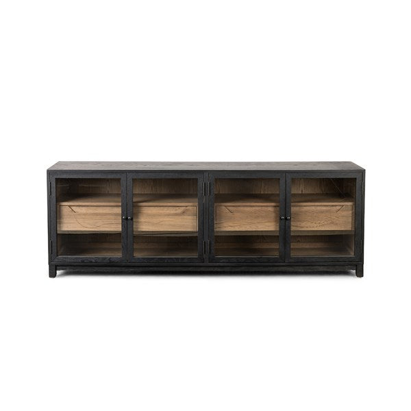 Millie Media Console - Drifted Matte Black-Four Hands-FH-231950-001-Media Storage / TV Stands-3-France and Son