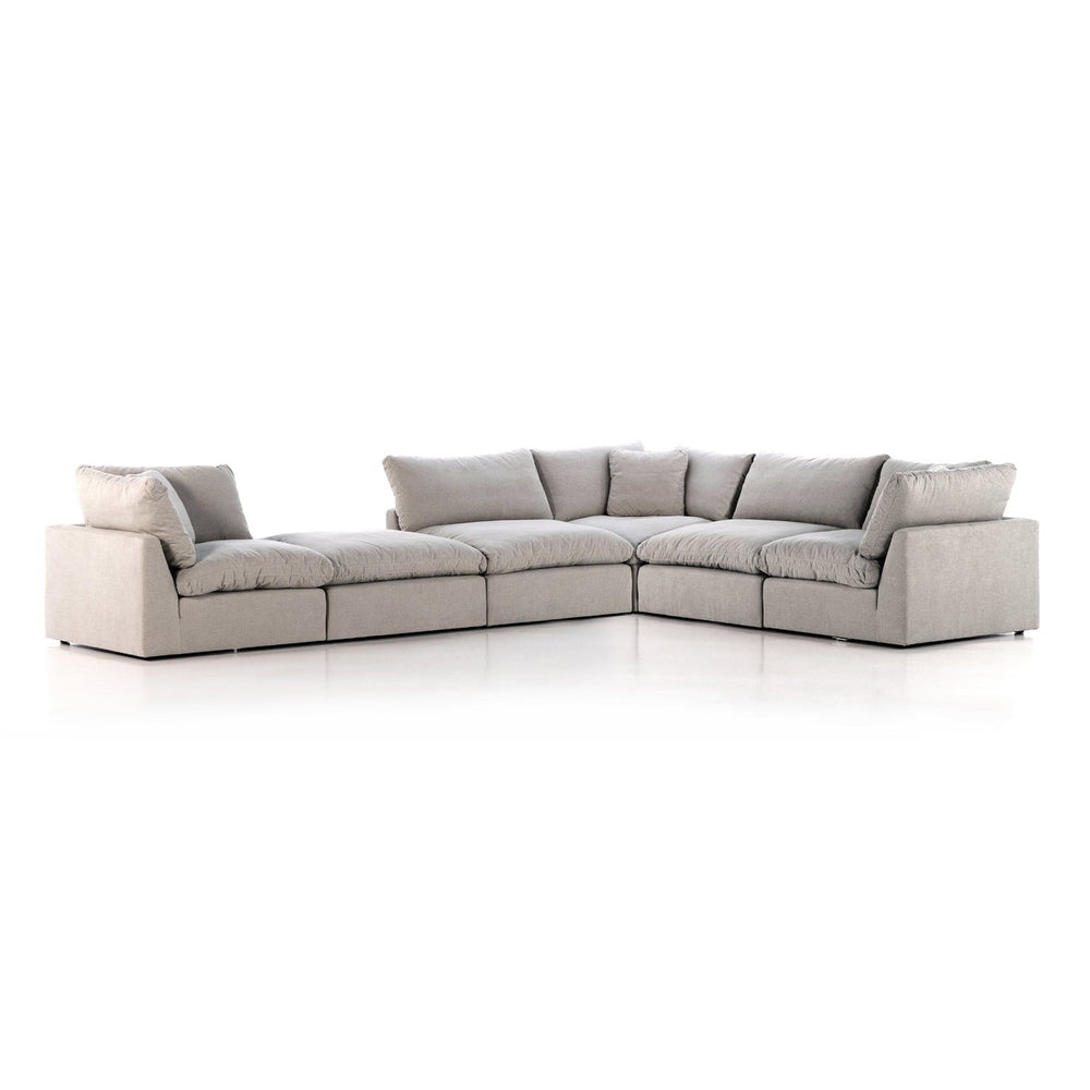 Stevie 5pc-Sectional-Four Hands-FH-232455-001-SectionalsDestin Flannel-With Ottoman-2-France and Son