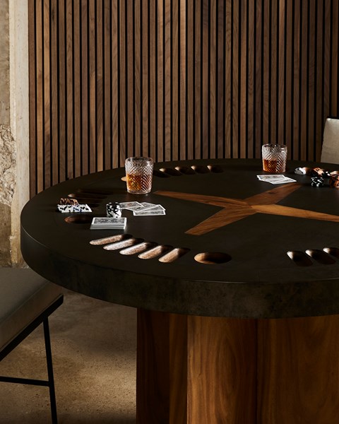 Poker Table - Natural Brown Guanacaste-Four Hands-FH-234229-001-Game Tables-2-France and Son