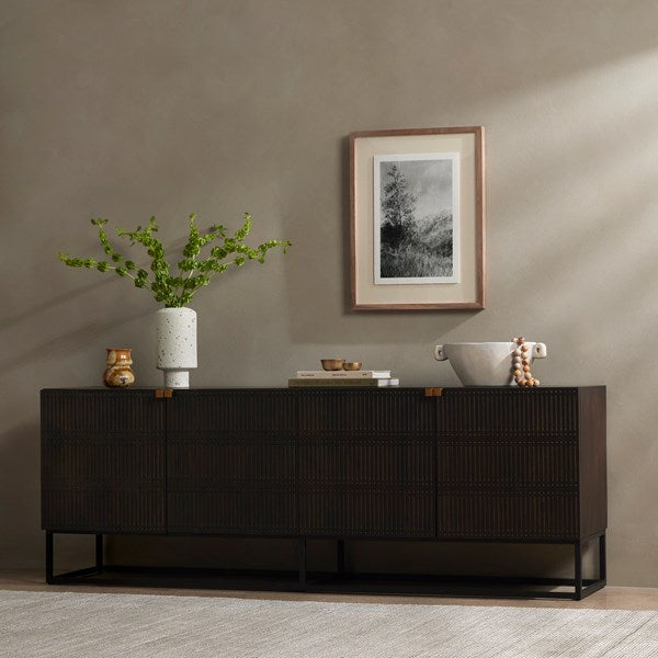 Kelby Closed Media Console-Four Hands-FH-234758-003-Media Storage / TV StandsBrown-3-France and Son