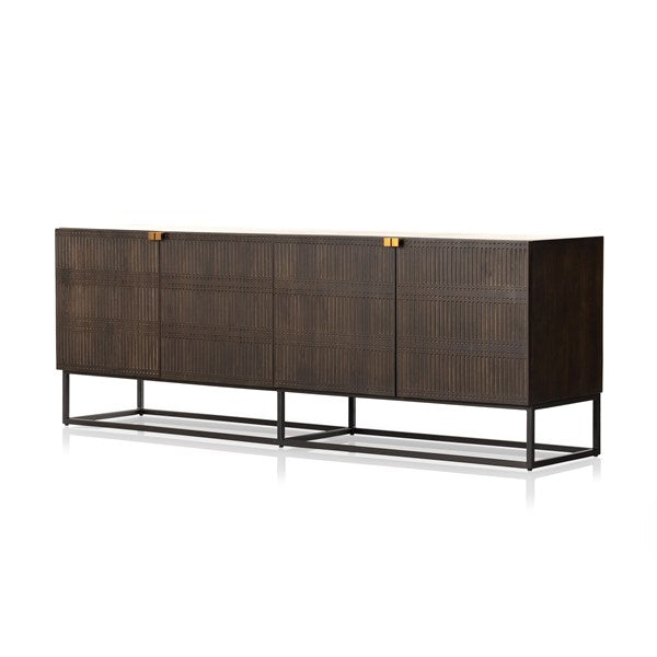 Kelby Closed Media Console-Four Hands-FH-234758-003-Media Storage / TV StandsBrown-1-France and Son