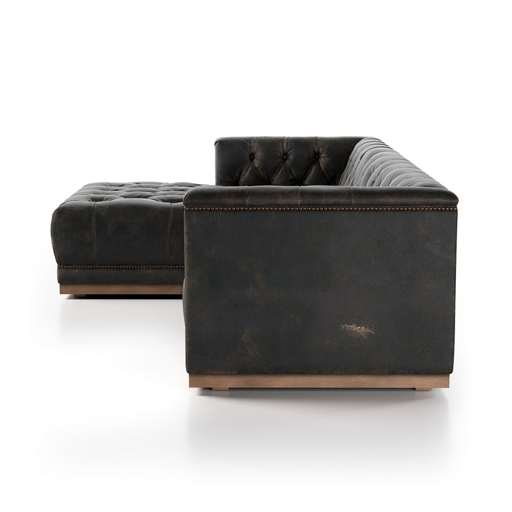 Maxx 2pc Sectional-Four Hands-FH-236164-002-SectionalsDestroyed Black-Left Arm-4-France and Son