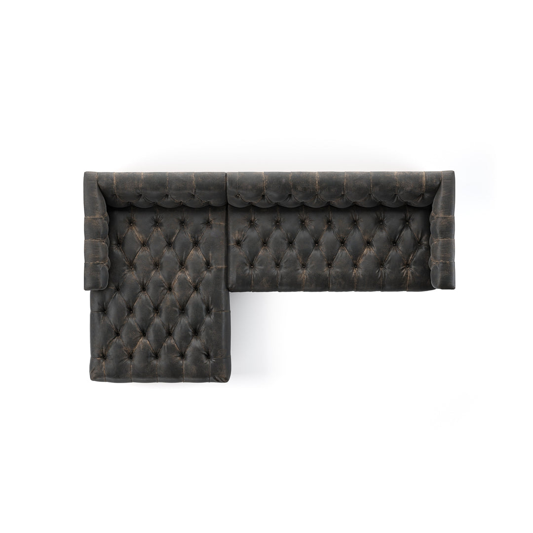 Maxx 2pc Sectional-Four Hands-FH-236164-002-SectionalsDestroyed Black-Left Arm-6-France and Son