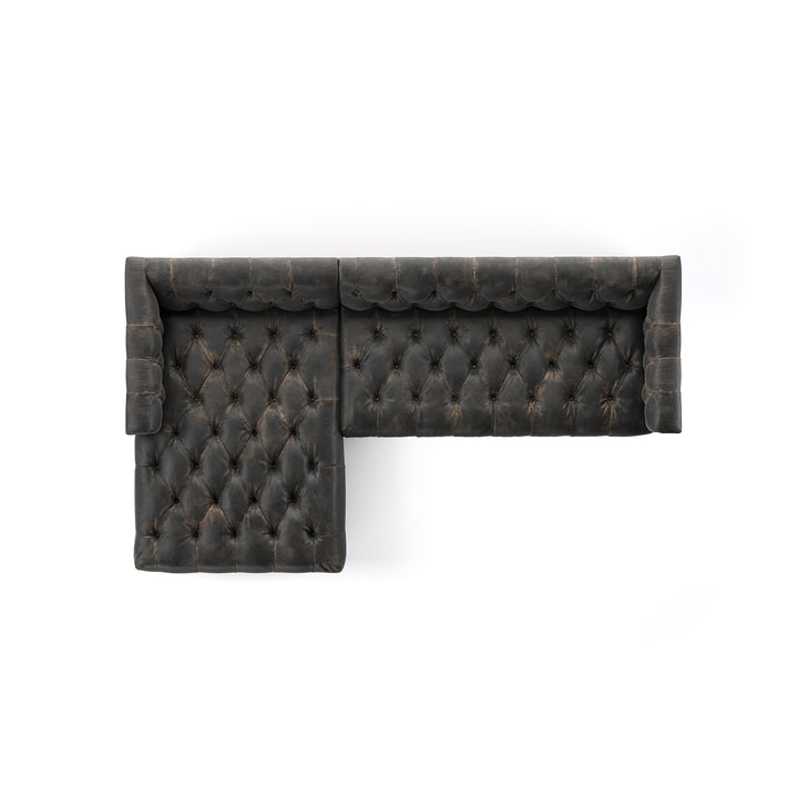 Maxx 2pc Sectional-Four Hands-FH-236164-002-SectionalsDestroyed Black-Left Arm-6-France and Son