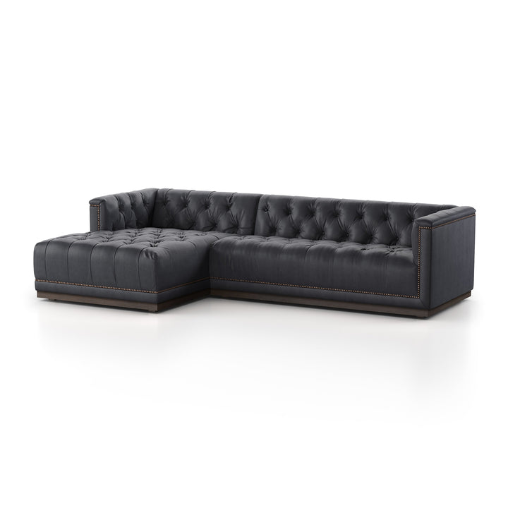 Maxx 2pc Sectional-Four Hands-FH-236164-008-SectionalsHeirloom Black-Left Arm-109"-25-France and Son