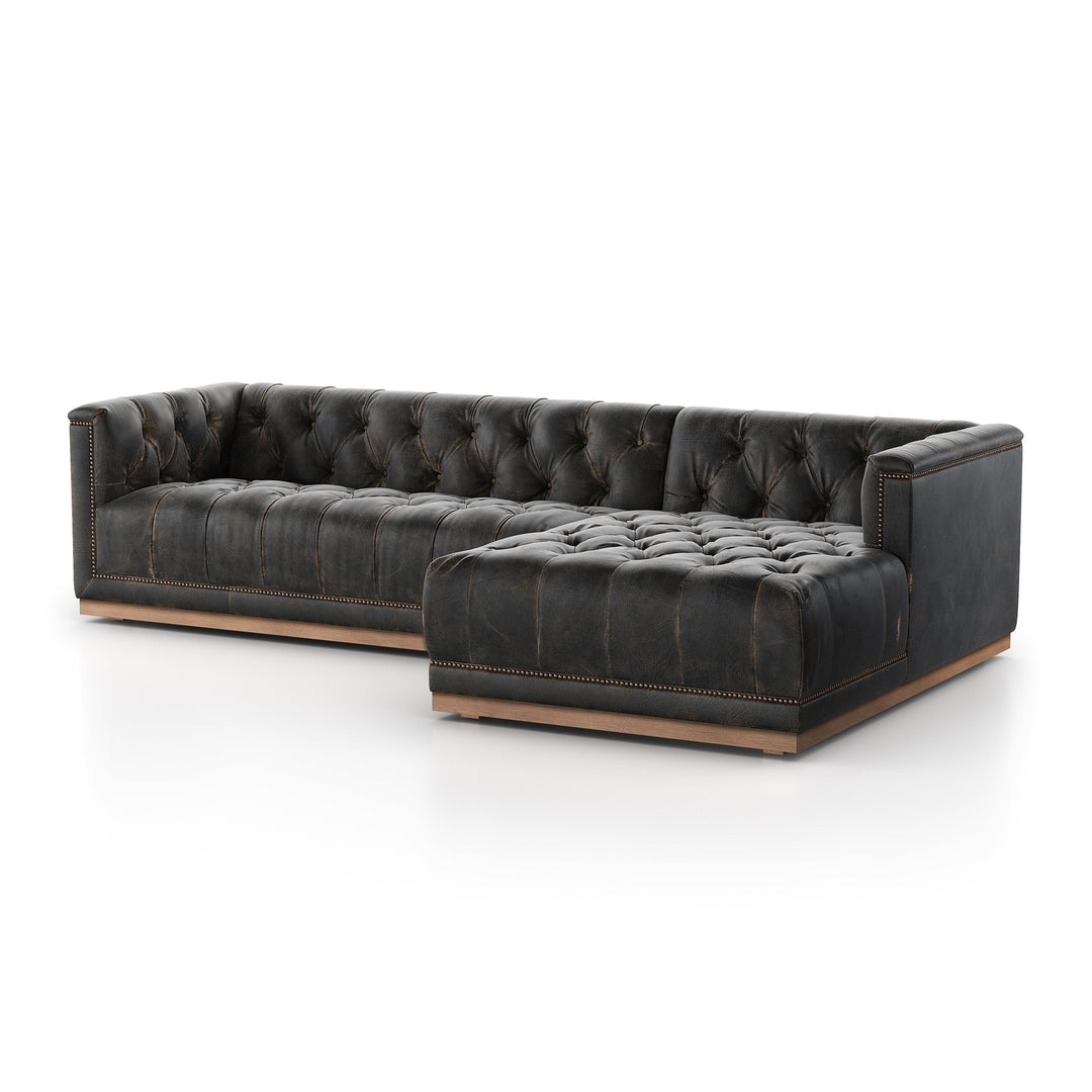 Maxx 2pc Sectional-Four Hands-FH-236165-002-SectionalsDestroyed Black-Right Arm-8-France and Son
