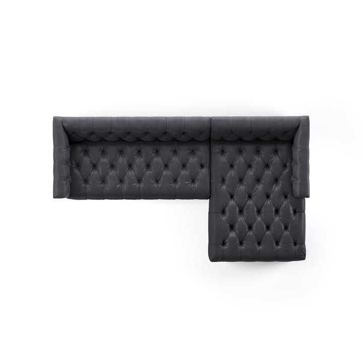 Maxx 2pc Sectional-Four Hands-FH-236164-002-SectionalsDestroyed Black-Left Arm-16-France and Son
