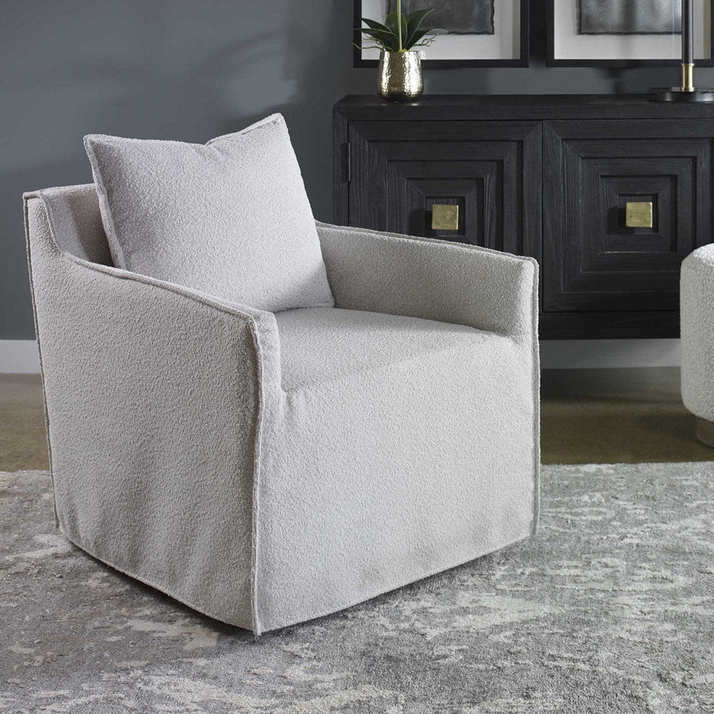 Uttermost Welland Gray Swivel Chair-Uttermost-UTTM-23658-Lounge Chairs-2-France and Son