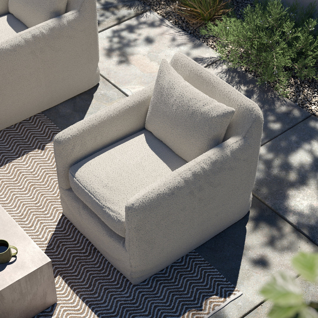 Dade Outdoor Swivel Chair-Four Hands-FH-223196-006-Outdoor Lounge ChairsNatural Ivory-9-France and Son