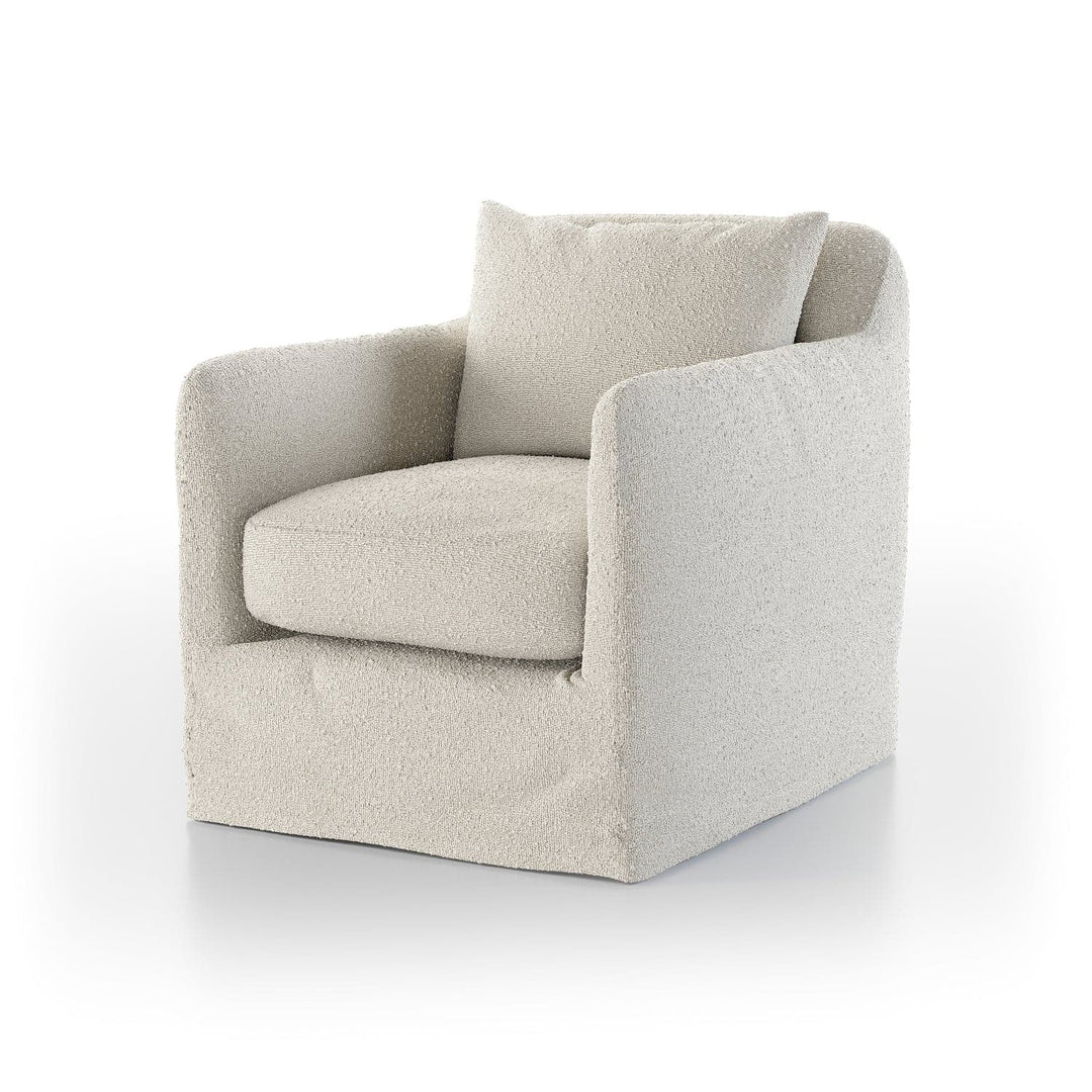 Dade Outdoor Swivel Chair-Four Hands-FH-237595-001-Outdoor Lounge ChairsFiqa Boucle Cream-8-France and Son