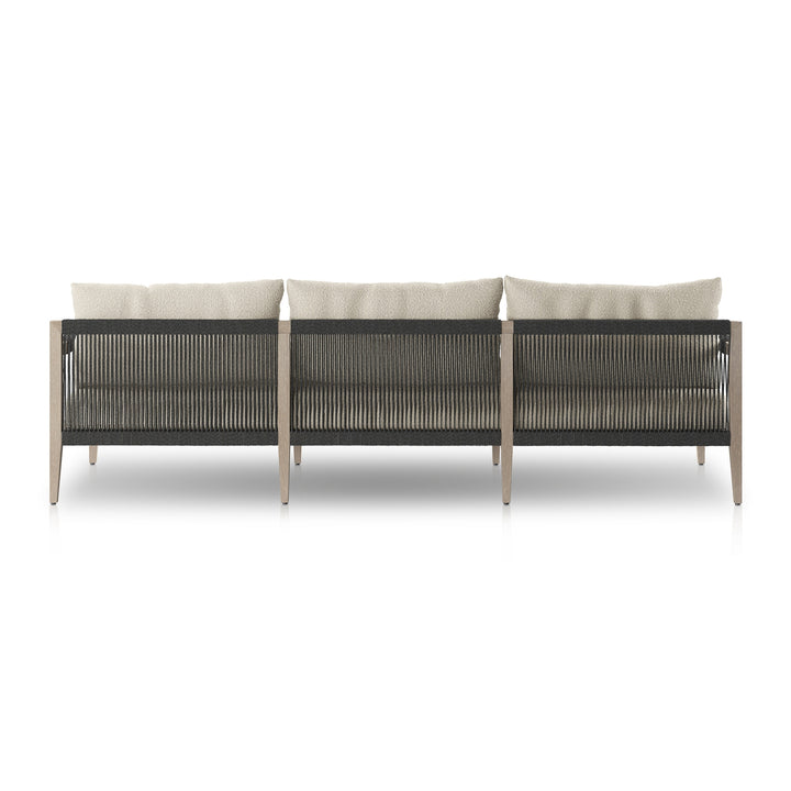 Sherwood Outdoor Sofa - 93"-Four Hands-FH-JSOL-10201K-562-Outdoor SofasWeathered Grey-Fsc Teak / Dark Grey Rope-Charcoal-37-France and Son