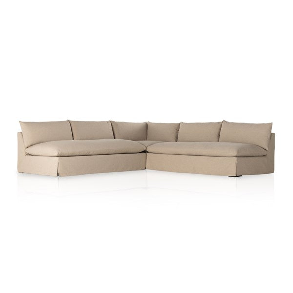 Grant Slipcover 3pc Sectional-Four Hands-FH-237689-001-Sofas114"-Antwerp Taupe-1-France and Son