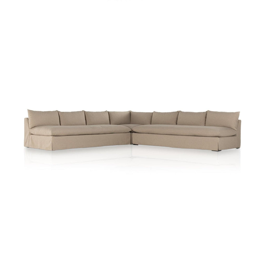 Grant Slipcover 3pc Sectional-Four Hands-FH-237690-002-Sofas134"-Antwerp Taupe-6-France and Son
