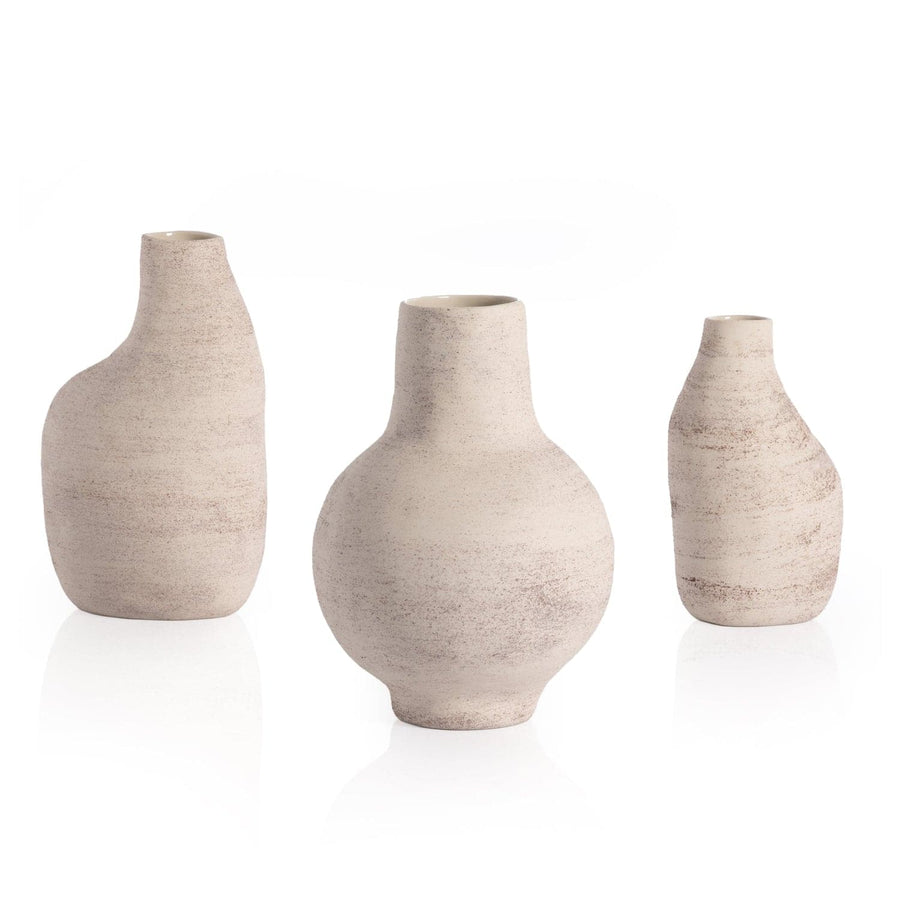 Arid Vases, Set Of 3-Distressed Cream-Four Hands-FH-238593-001-Vases-1-France and Son