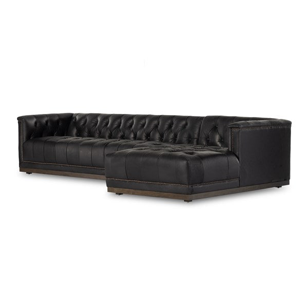 Maxx 2pc Sectional-Four Hands-FH-236164-002-SectionalsDestroyed Black-Left Arm-109"-26-France and Son