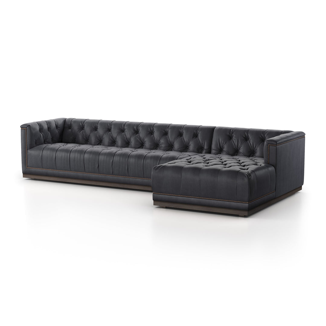 Maxx 2pc Sectional-Four Hands-FH-236164-002-SectionalsDestroyed Black-Left Arm-109"-27-France and Son