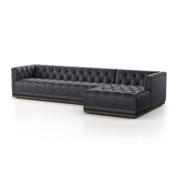 Maxx 2pc Sectional-Four Hands-FH-239145-001-SectionalsHeirloom Black-Right Arm-129"-32-France and Son