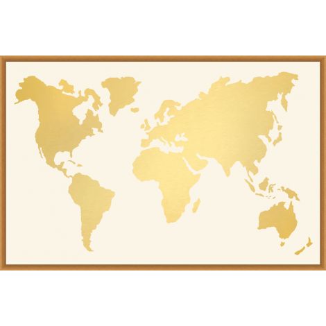 Gold Leaf World Map-Wendover-WEND-24494-Wall Art-1-France and Son