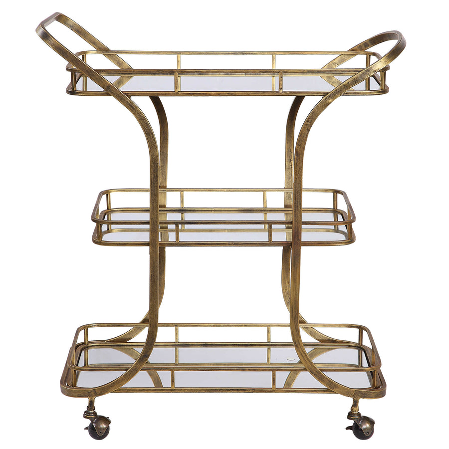 Stassi Gold Serving Cart-Uttermost-UTTM-24876-Bar Storage-1-France and Son