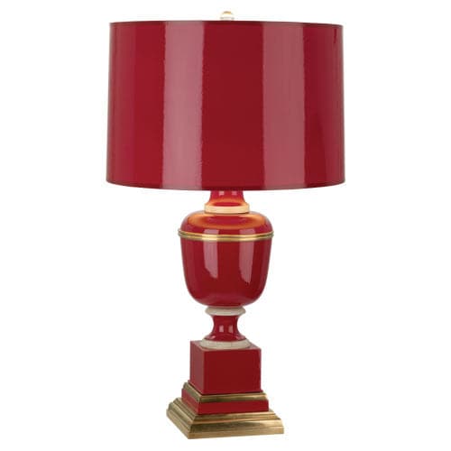 Annika Table Lamp-Robert Abbey Fine Lighting-ABBEY-2500-Table LampsCobalt-Painted Opaque Parchment Shade With Matte Gold Lining-9-France and Son