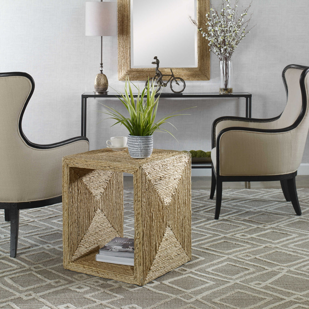Rora Coastal Woven Side Table-Uttermost-UTTM-25205-Side Tables-2-France and Son