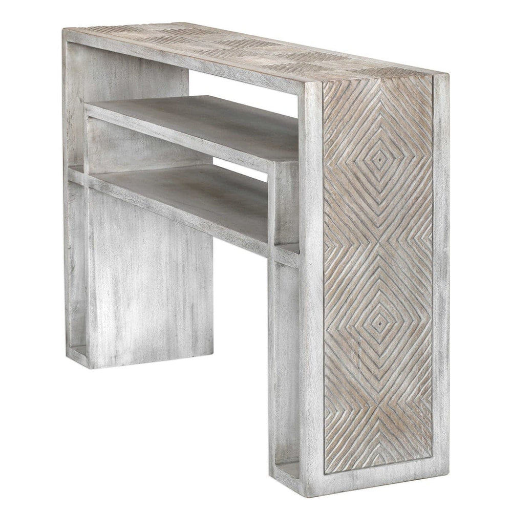 Genara Bone White Carved Console Table-Uttermost-UTTM-25839-Console Tables-2-France and Son