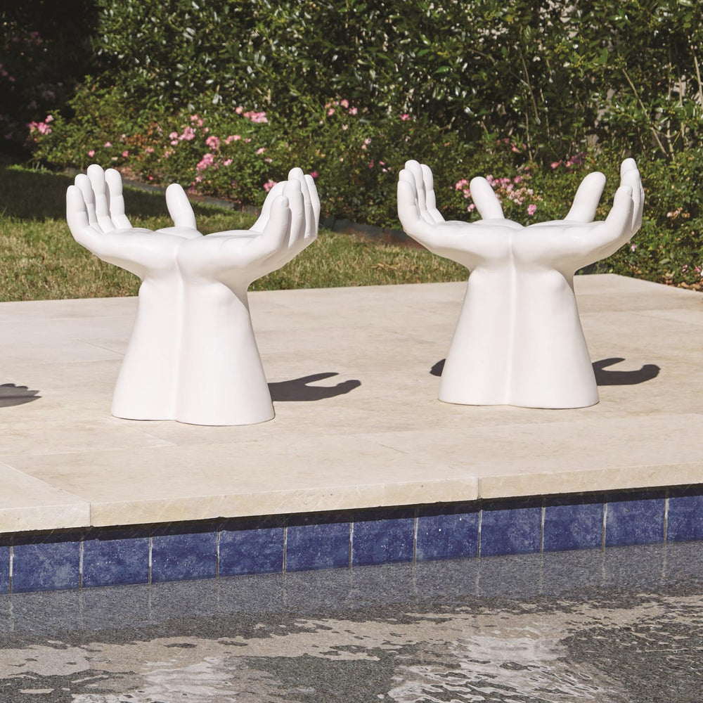 Hands Stool - Matte White-Global Views-GVSA-7.10054-Stools & Ottomans-2-France and Son