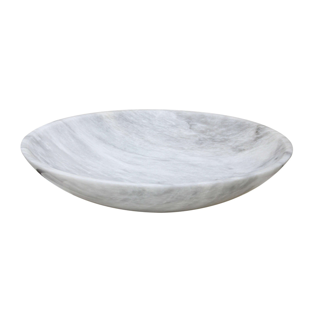 Tiffany Collection Pearl White 19" Marble Bowl