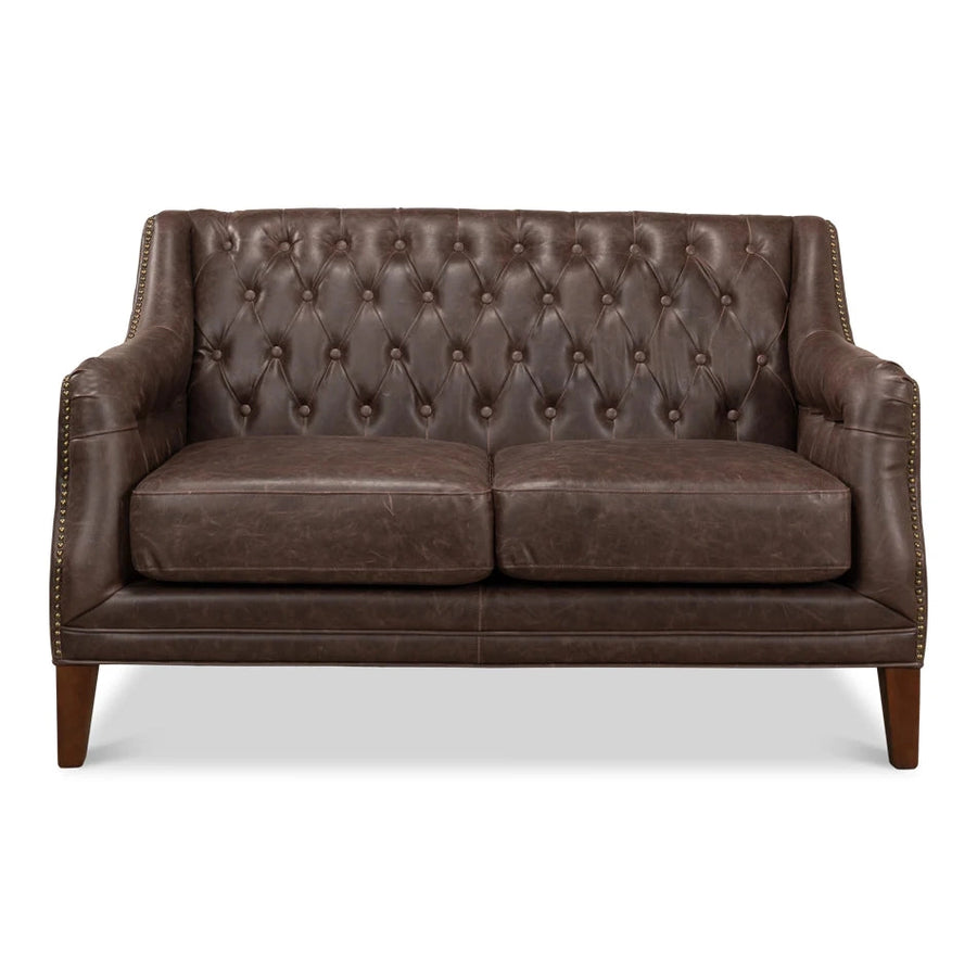 Brooks Leather Tufted 2 Seat Sofa-SARREID-SARREID-28927-Sofas-1-France and Son