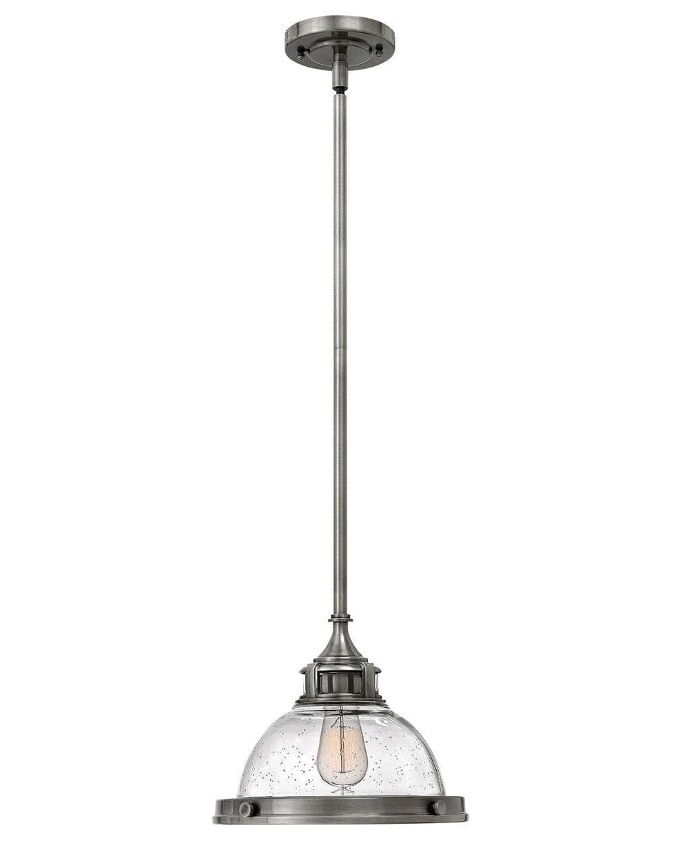 Amelia Small Pendant-Hinkley Lighting-HINKLEY-3123PL-PendantsPolished Antique Nickel With Clear Seedy Glass-2-France and Son