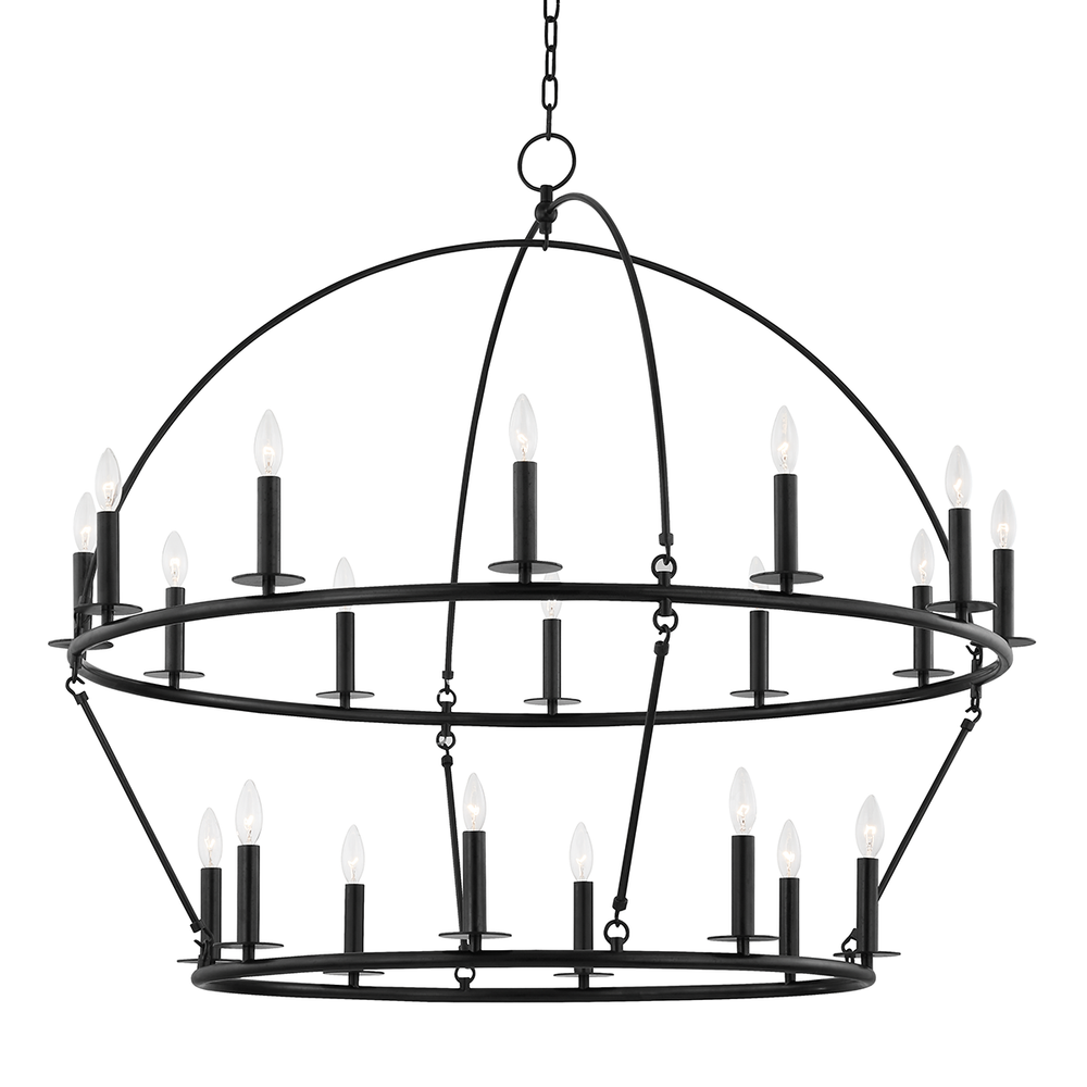 Howell 20 Light Chandelier-Hudson Valley-HVL-9549-AI-ChandeliersAged Iron-2-France and Son