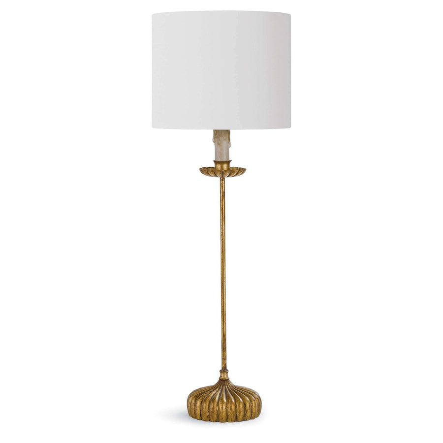 Clove Stem Buffet Table Lamp With Natural Linen Shade-Regina Andrew Design-RAD-13-1171-Table Lamps-1-France and Son