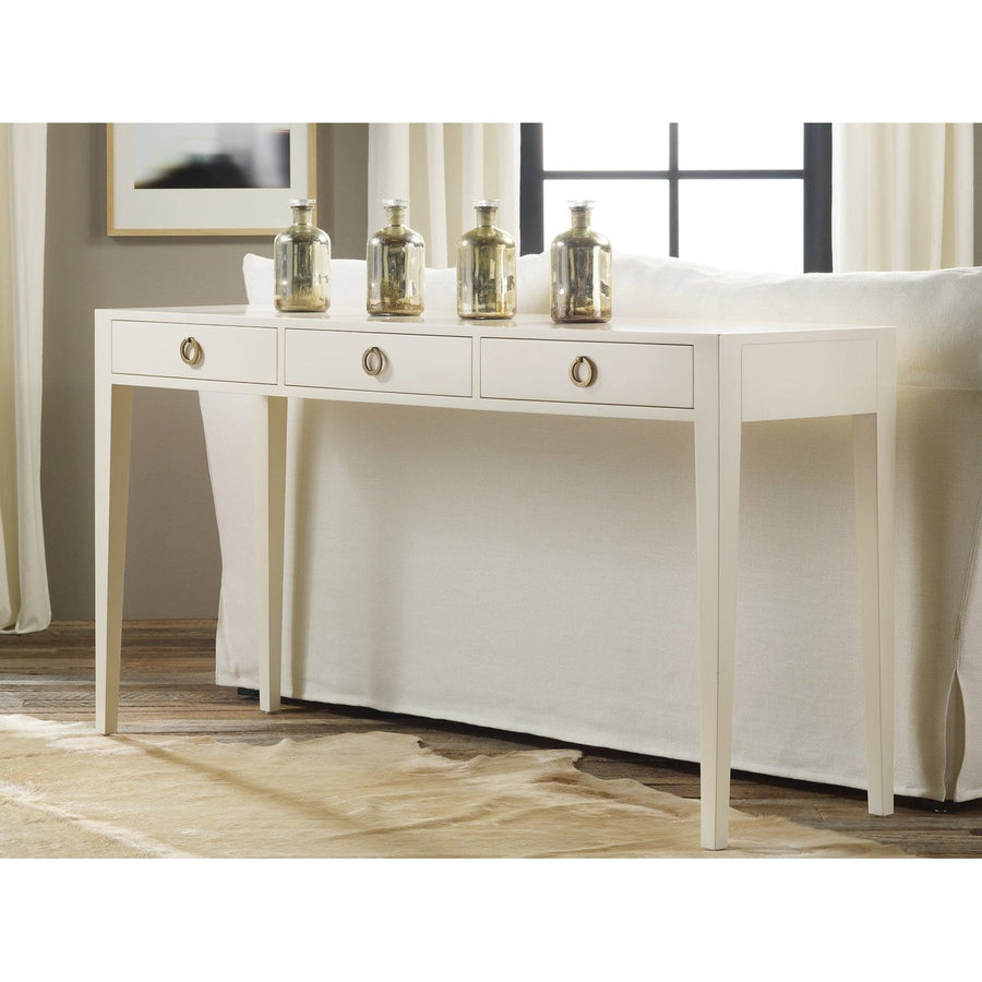Three Drawer Console-Modern History-MODERN-MH409F01-Console TablesIvory Painted-1-France and Son