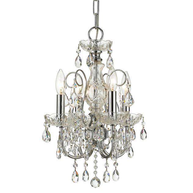 Imperial 4 Light Chrome Mini Chandelier-Crystorama Lighting Company-CRYSTO-3224-CH-CL-MWP-ChandeliersClear Crystal-1-France and Son