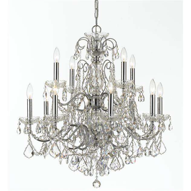 Imperial 12 Light Chrome Chandelier-Crystorama Lighting Company-CRYSTO-3228-CH-CL-MWP-ChandeliersClear Crystal-1-France and Son