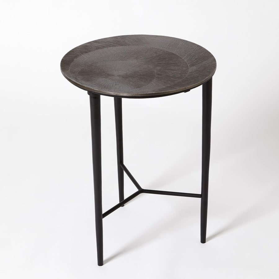 Circle Etched Accent Table-Global Views-GVSA-7.91062-Side TablesBlack Nickel-1-France and Son