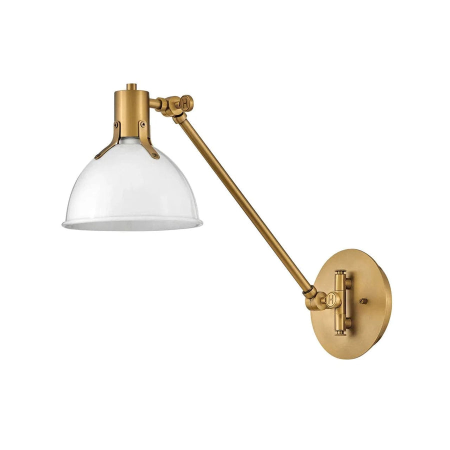 Sconce Argo - Small Single Light-Hinkley Lighting-HINKLEY-3480PT-Wall LightingPolished White with Lacquered Brass accents-1-France and Son