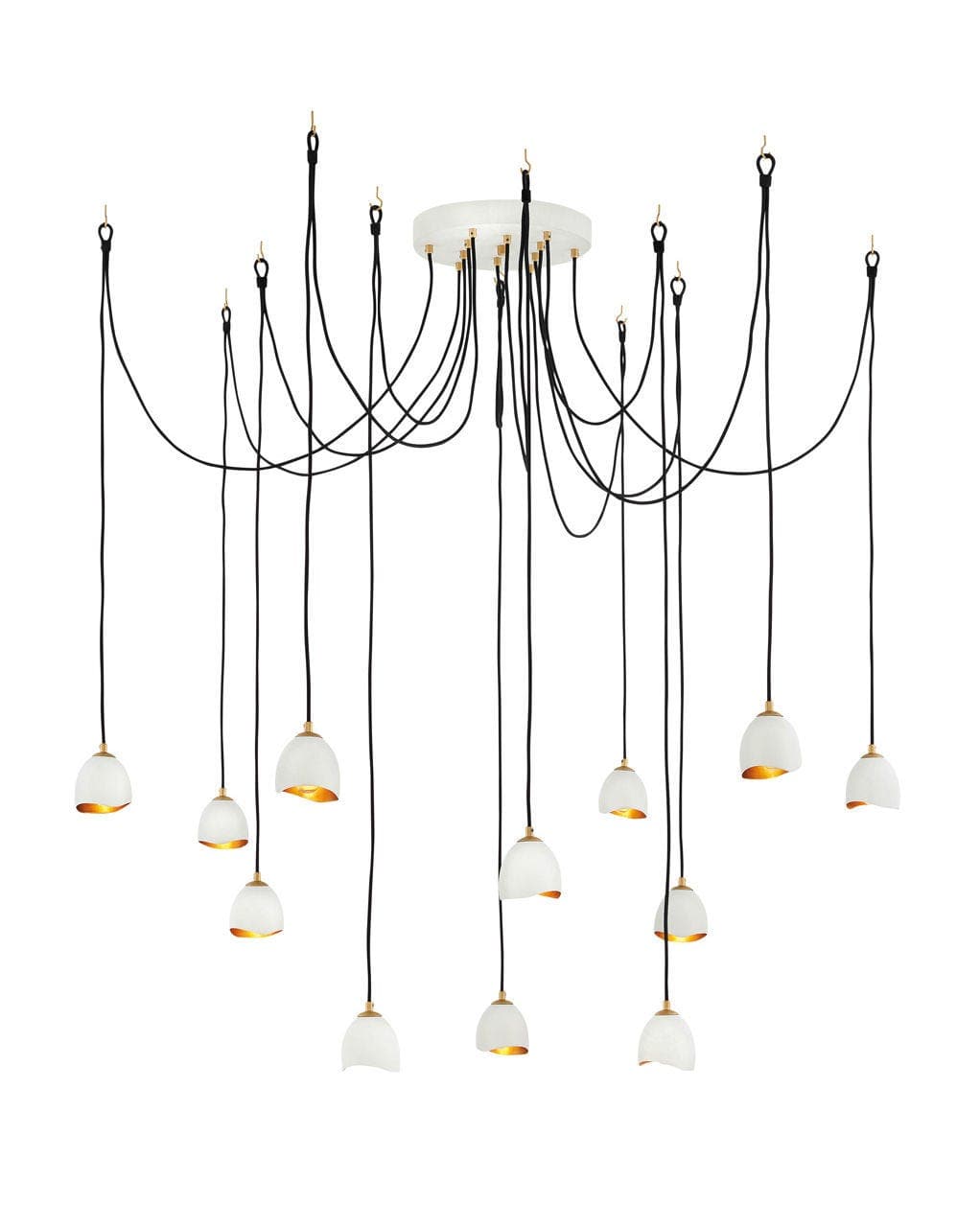 Nula Large Multi Tier-Hinkley Lighting-HINKLEY-35908SHW-ChandeliersShell White with Gold Leaf accents-4-France and Son