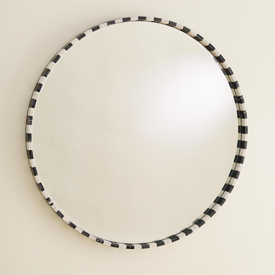 Black/White Marble Mirror - Round-Global Views-GVSA-8.82664-Mirrors-1-France and Son