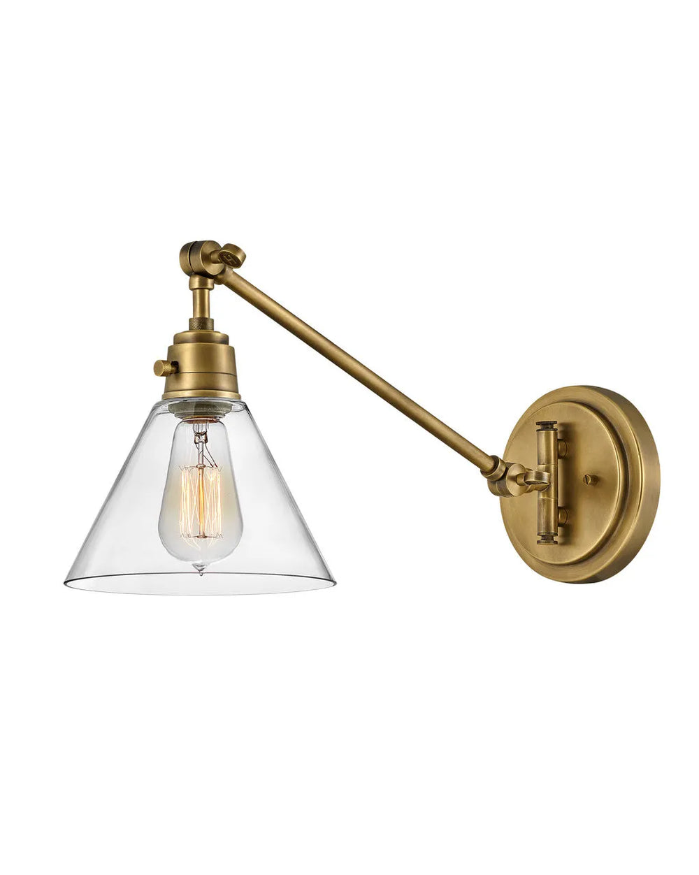 Sconce Arti - Small Single Light Sconce-Hinkley Lighting-HINKLEY-3690HB-CL-Wall LightingHeritage Brass with Clear glass-2-France and Son