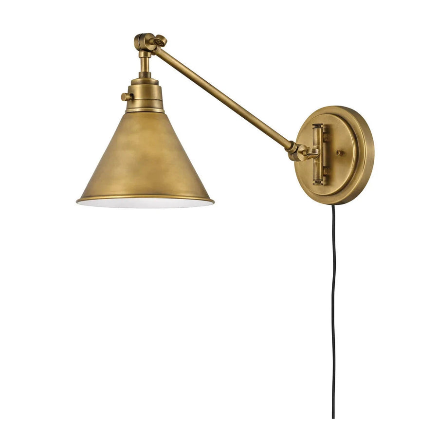 Sconce Arti - Small Single Light Sconce-Hinkley Lighting-HINKLEY-3690HB-Wall LightingHeritage Brass-1-France and Son