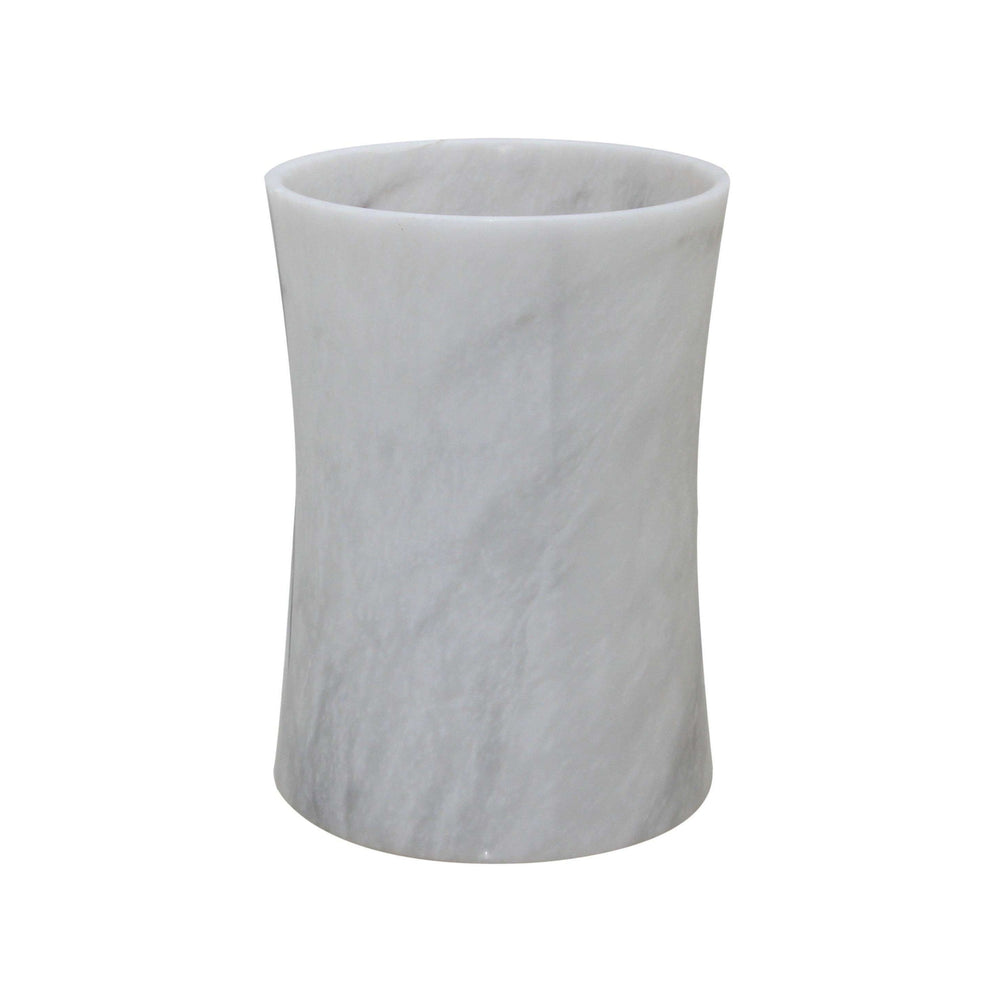 Vinca Collection Pearl White Marble Waste Bin