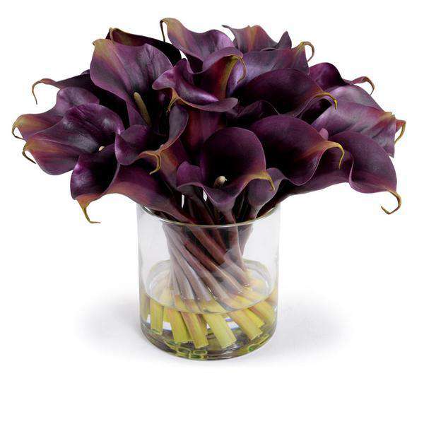 Eggplant Calla Lily Arrangement-New Growth Designs-NGD-15051EP-Decor-1-France and Son