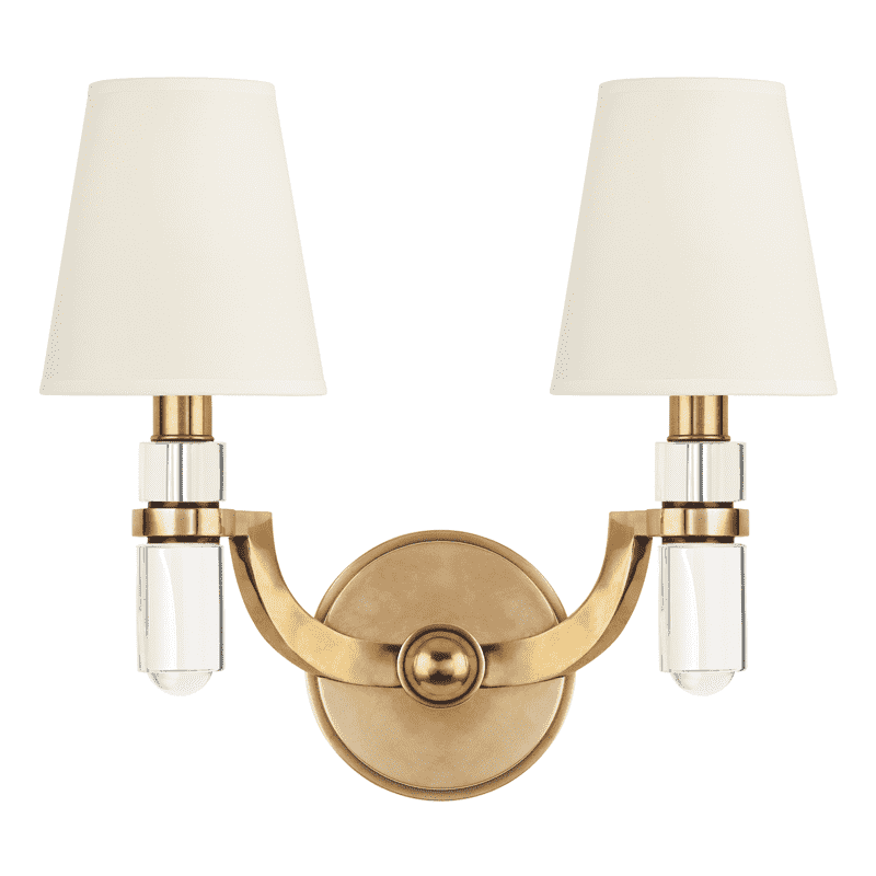 Dayton 2 Light Wall Sconce-Hudson Valley-HVL-982-AGB-WS-Wall LightingAged Brass-1-France and Son