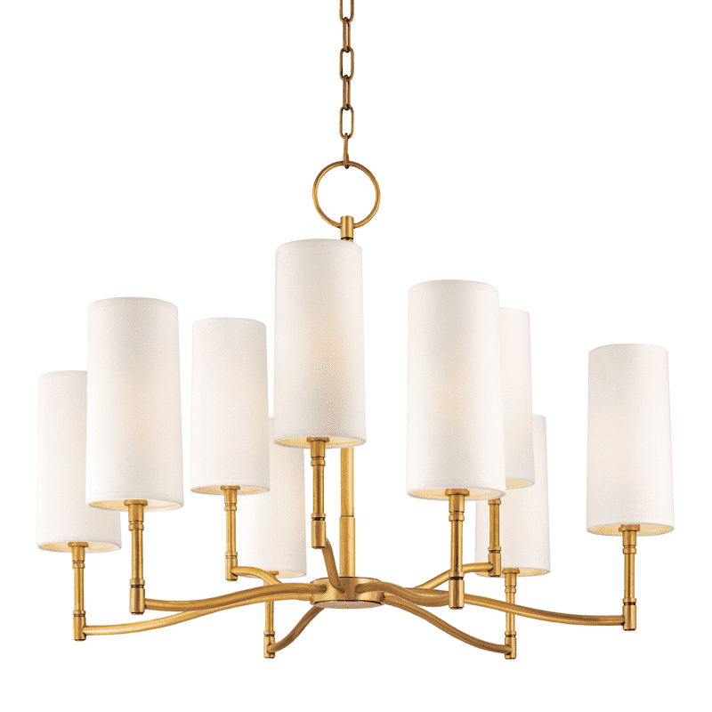 Dillon Chandelier-Hudson Valley-HVL-369-AGB-ChandeliersAged Brass-9Lt-5-France and Son