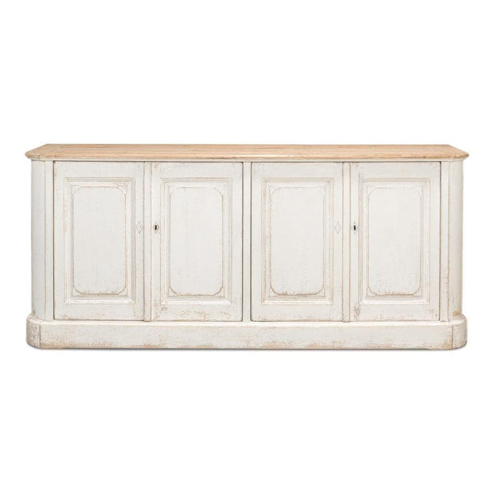 Antique White Wash Sideboard 4 Door-SARREID-SARREID-40116-Sideboards & Credenzas-3-France and Son