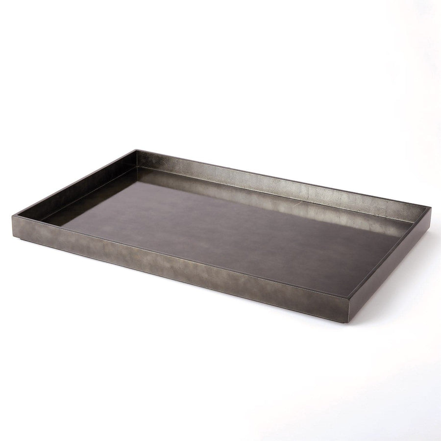 Gunmetal Silver Leaf Rectangle Tray-Global Views-GVSA-7.20172-TraysLarge-1-France and Son