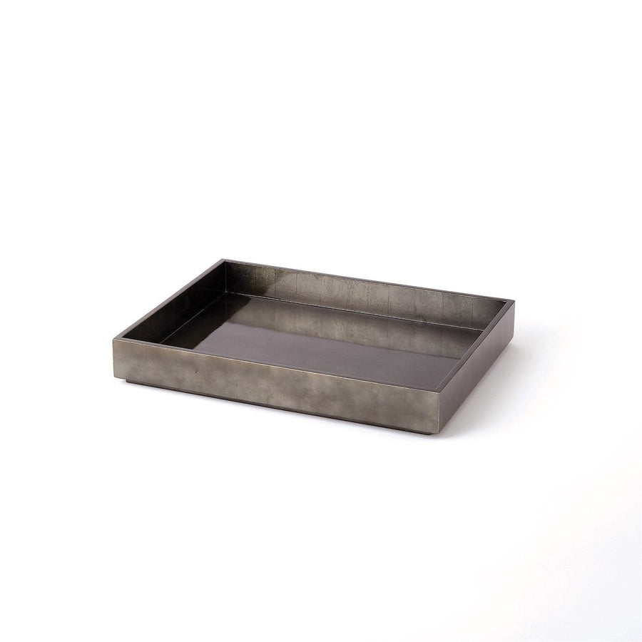 Gunmetal Silver Leaf Rectangle Tray-Global Views-GVSA-7.20173-Trays-1-France and Son