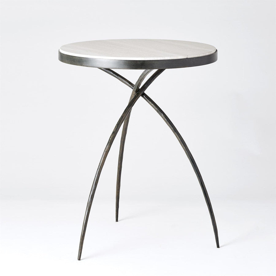 Tripod Table w/Grey Marble Top - Large-Global Views-GVSA-7.80137-Side Tables-1-France and Son