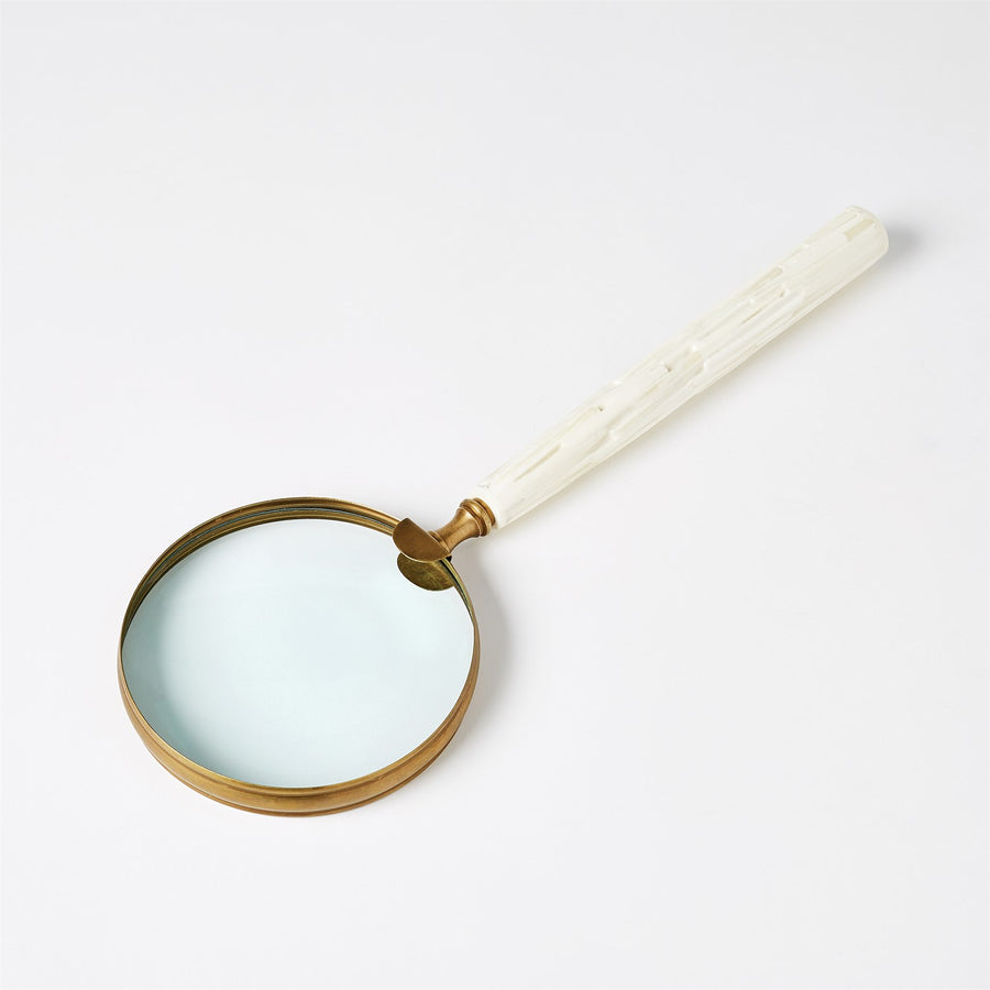Chiseled Bone Magnifying Glass-Global Views-GVSA-7.90247-Decor-1-France and Son